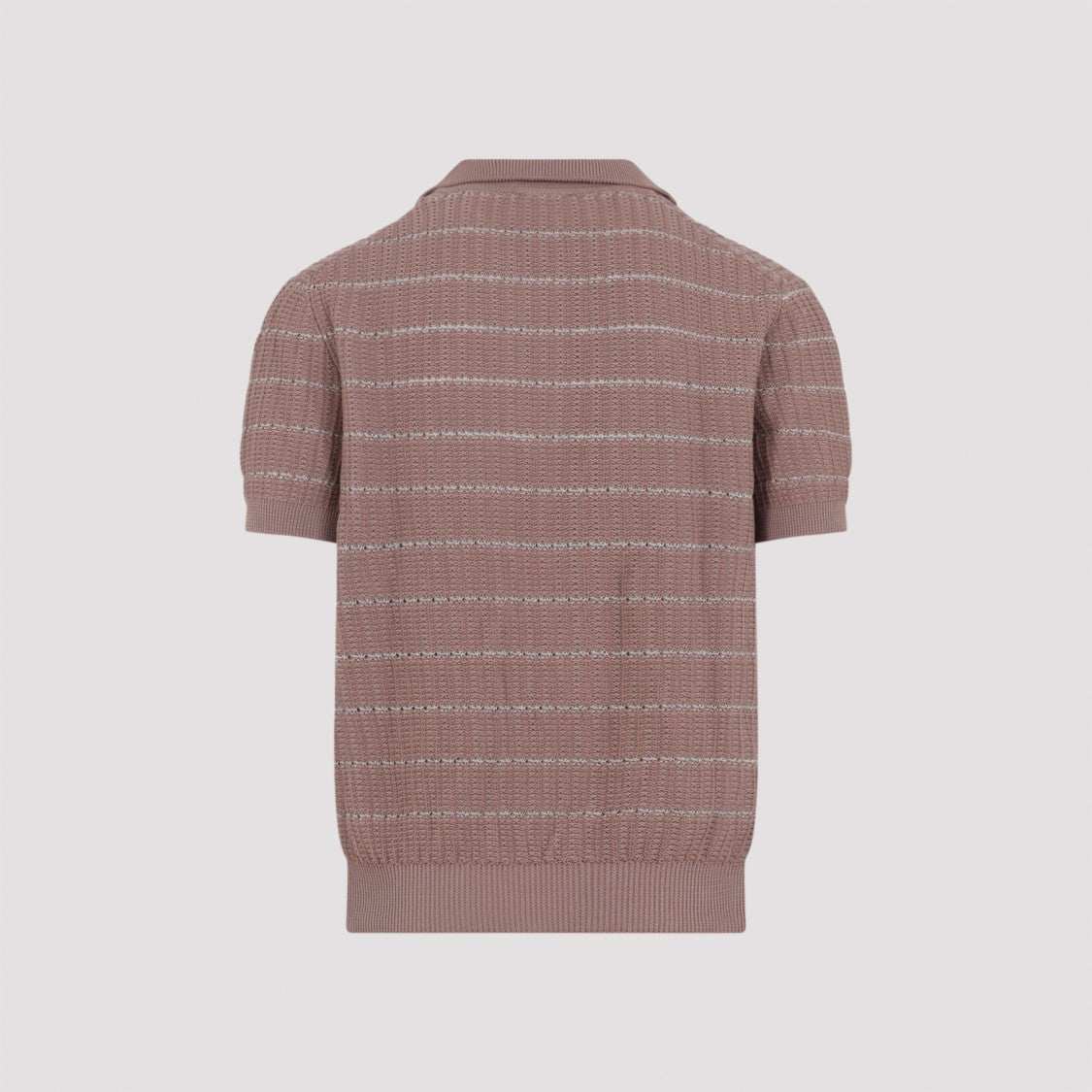 Brioni Textured Cotton-Linen Knit T-Shirt With Ribbed Trim