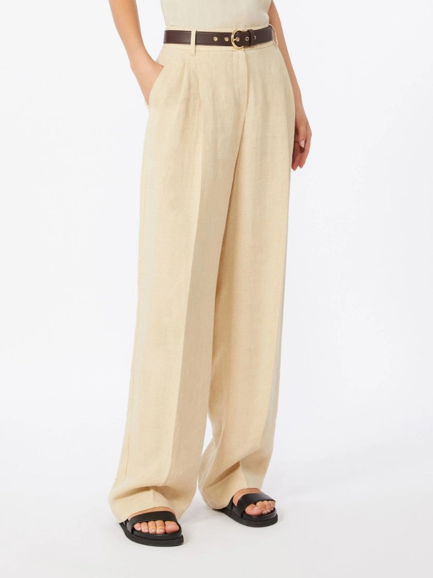 Max Mara Wide-Leg Trousers With High Waist And Pleated Front