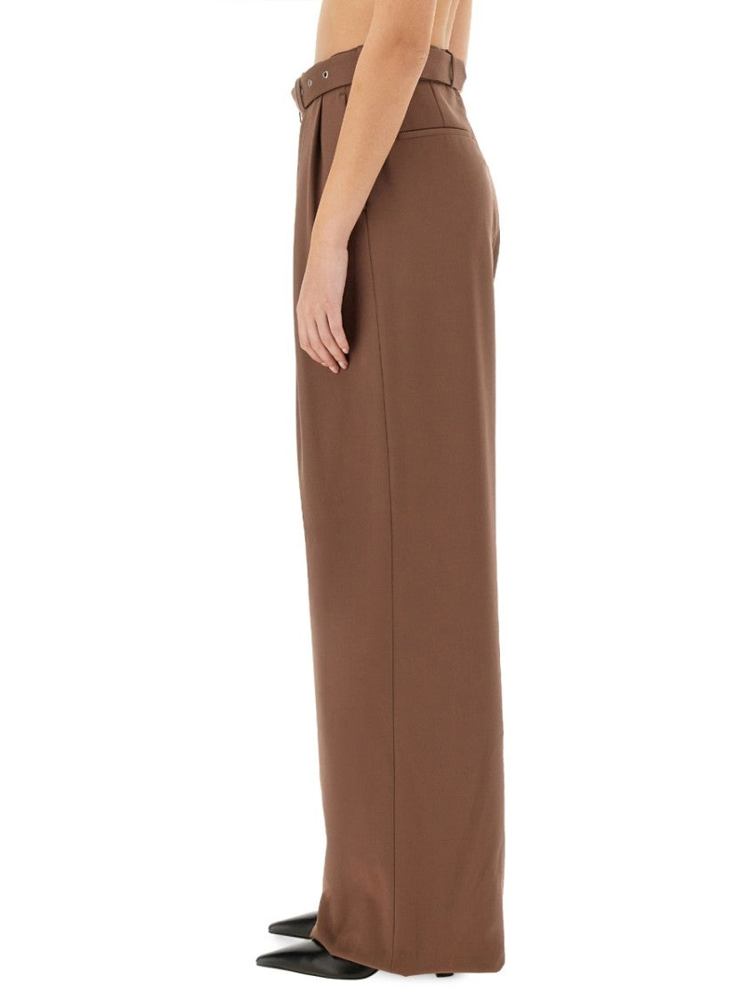 Dries Van Noten High-Waisted Wide-Leg Pants With Matching Belt