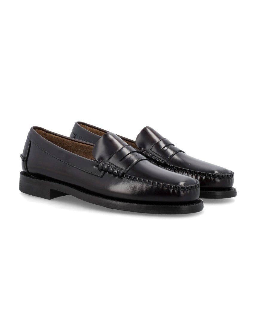 Sebago Polished Black Leather Loafers