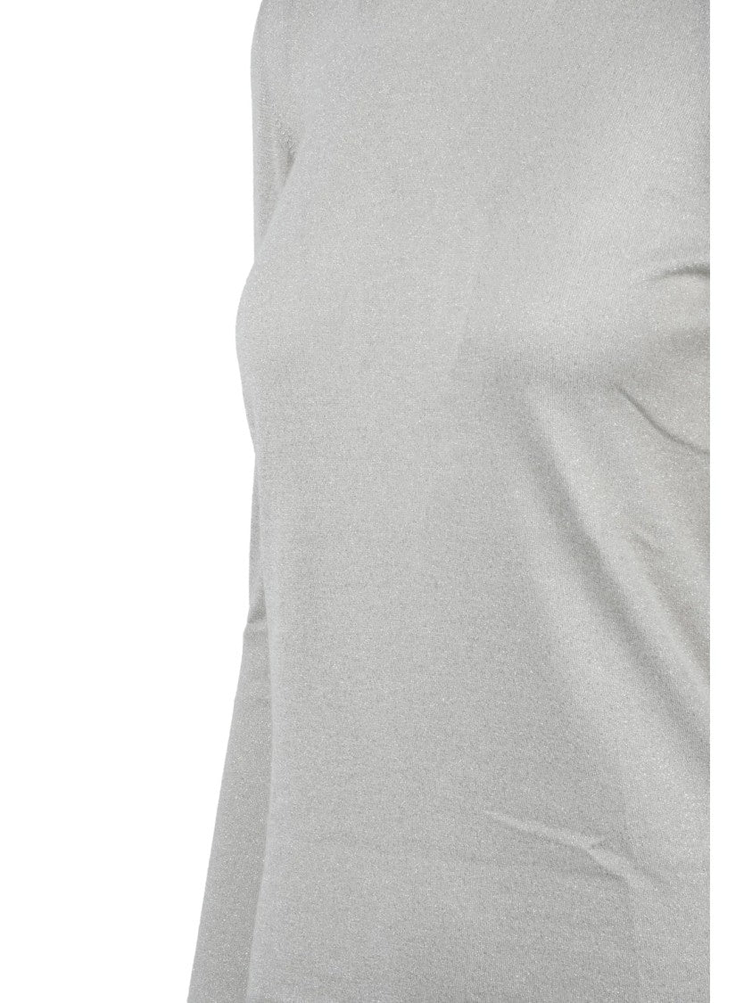 Brunello Cucinelli Cashmere Silk Knit Sweater With Subtle High Neckline