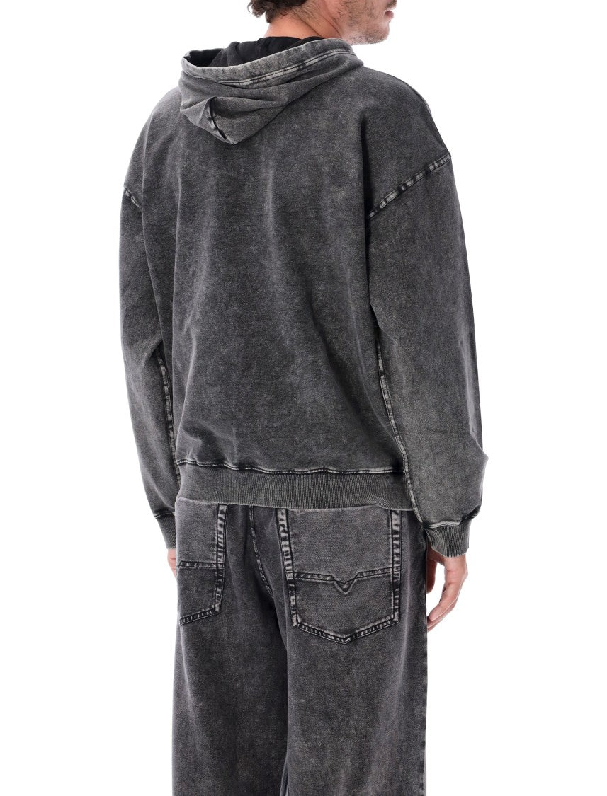 Diesel Washed Black Relaxed Vintage Hoodie