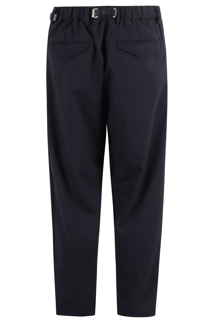White Sand Blue Straight-Leg Viscose-Cotton Flannel Pants