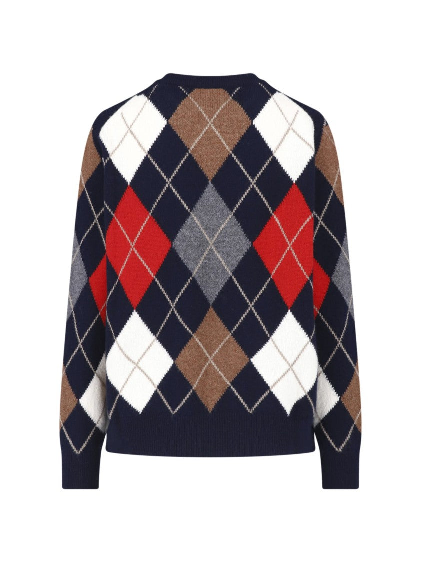 &Daughter Multicolor Argyle Pattern Lambswool Sweater By &Daughter