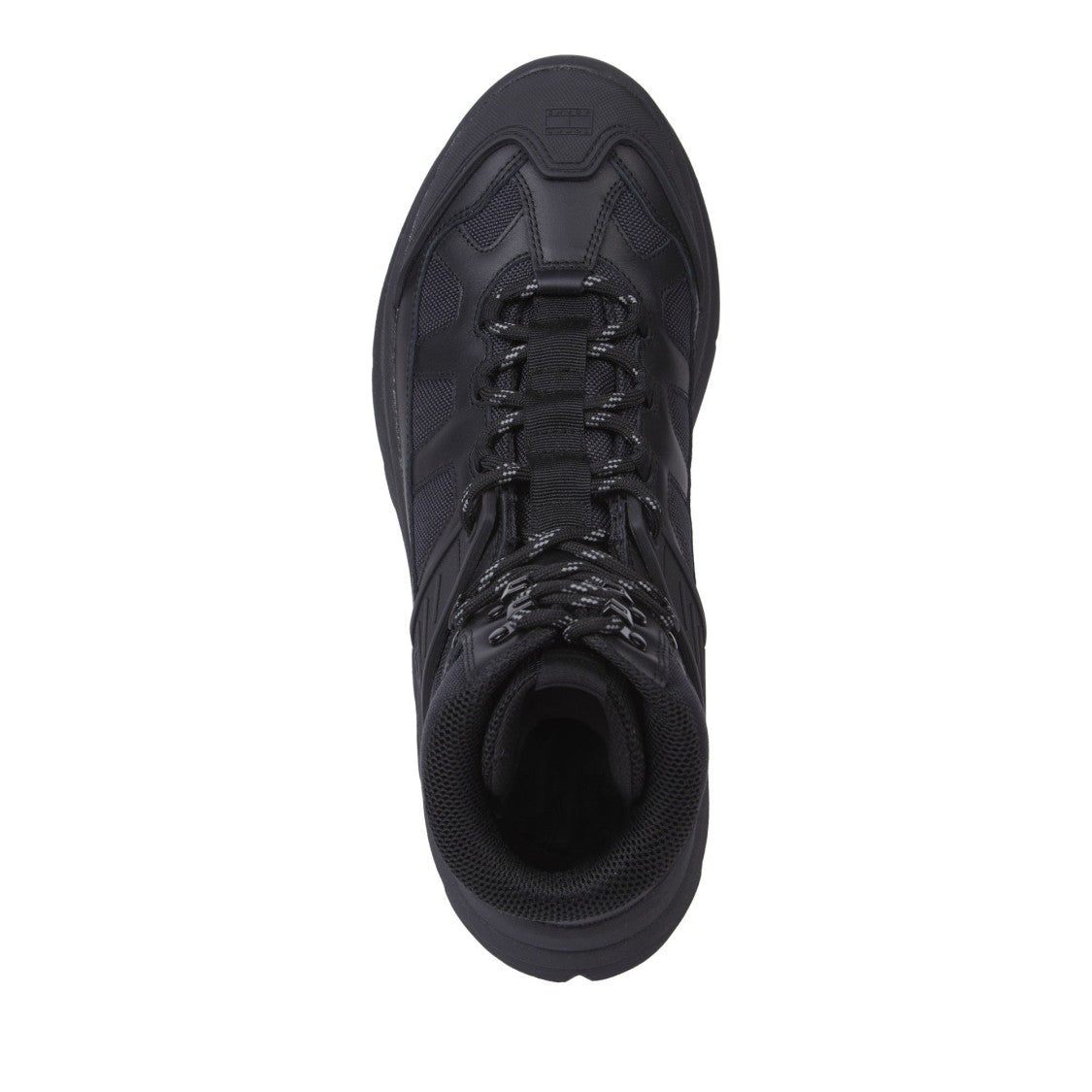 Tommy Jeans Black Leather Urban Padded Collar Boots