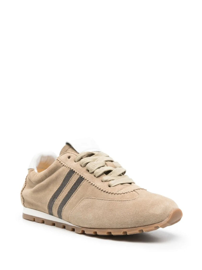 Doucal's Light Beige Suede Sneakers