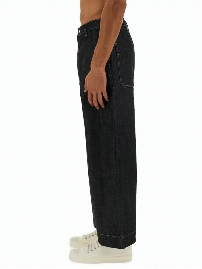 Studio Nicholson Cropped Wide-Leg Denim Pants