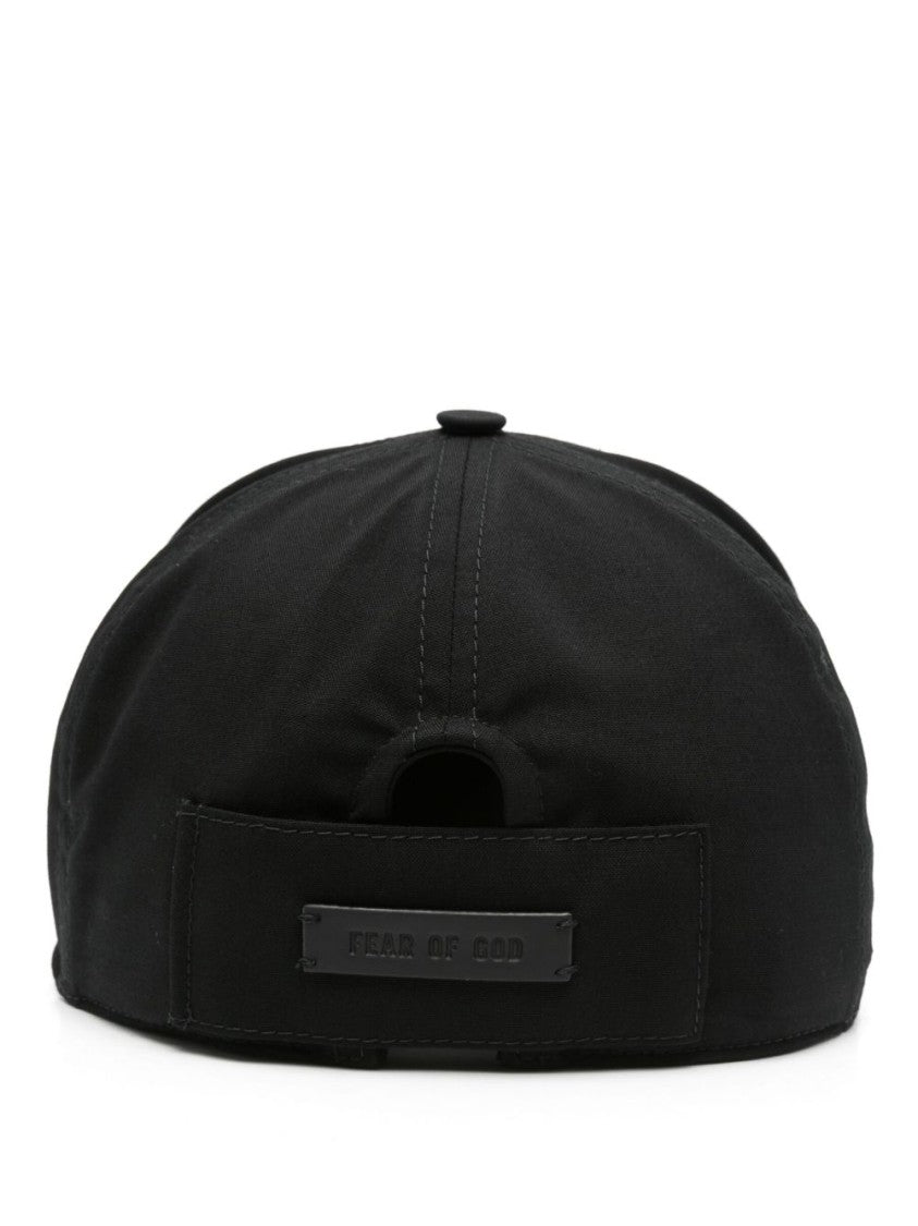 Fear Of God Black Six-Panel Cap With Embroidered Logo