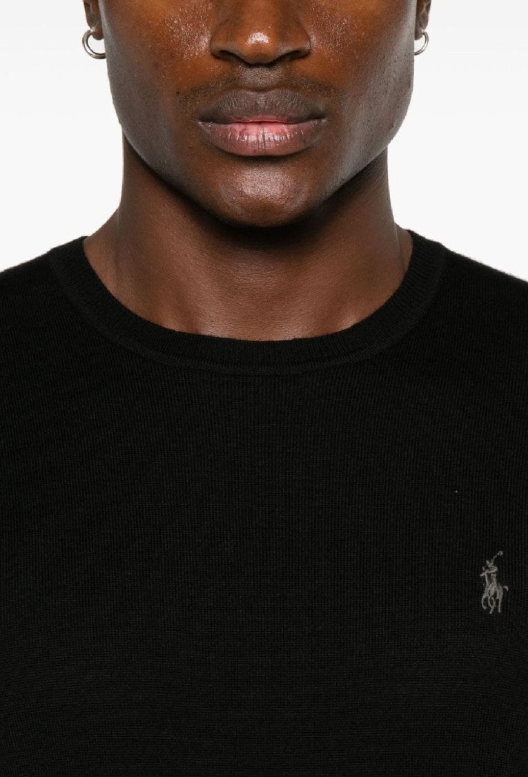 Polo Ralph Lauren Classic Black Wool Long Sleeve Pullover