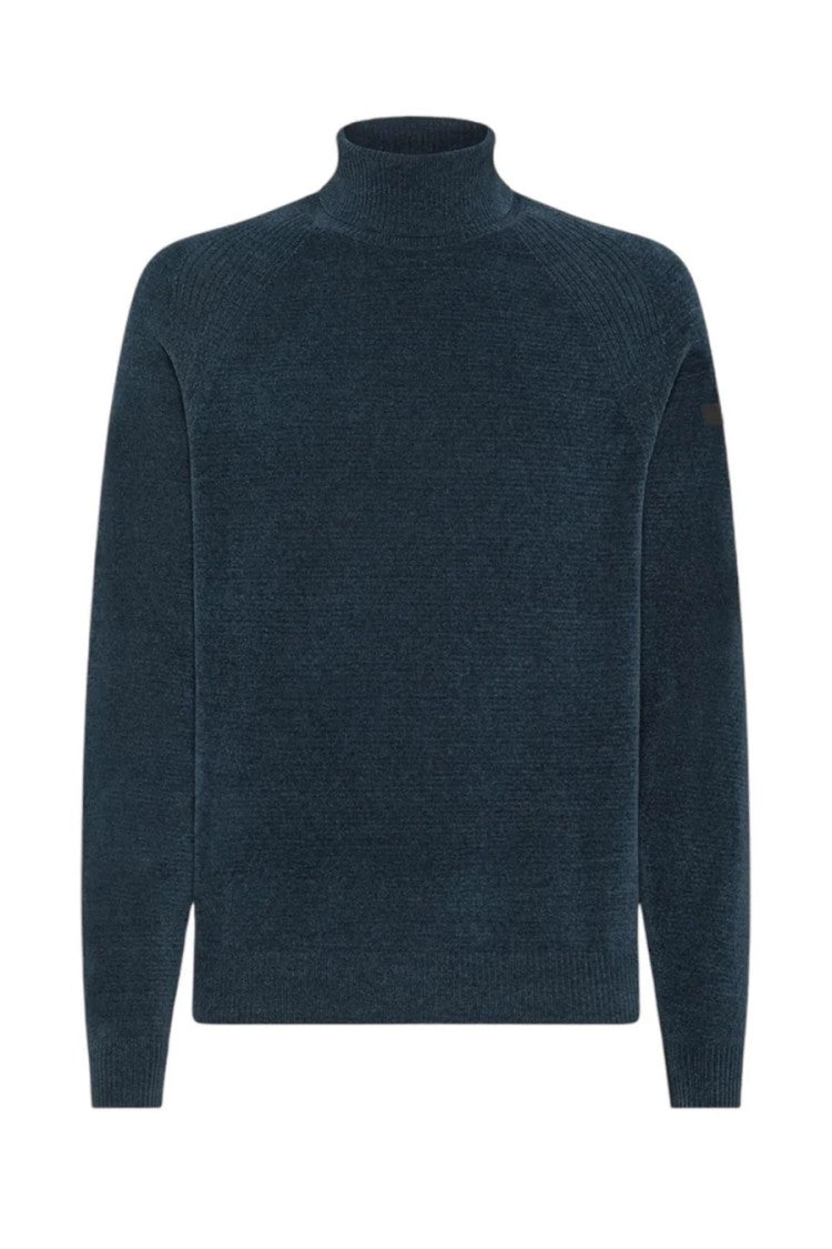 Rrd High Neck Blue Knitwear With Long Sleeves