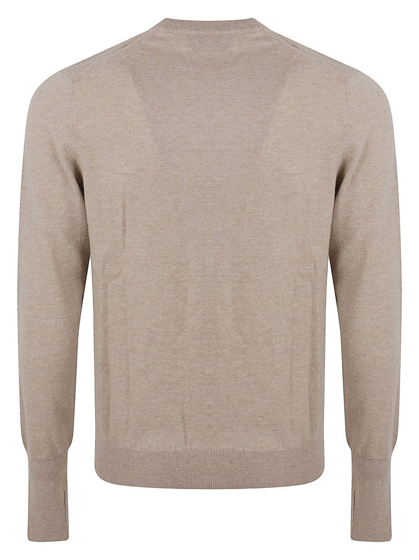Ballantyne Classic Crew Neck Sweater With Ribbed Details