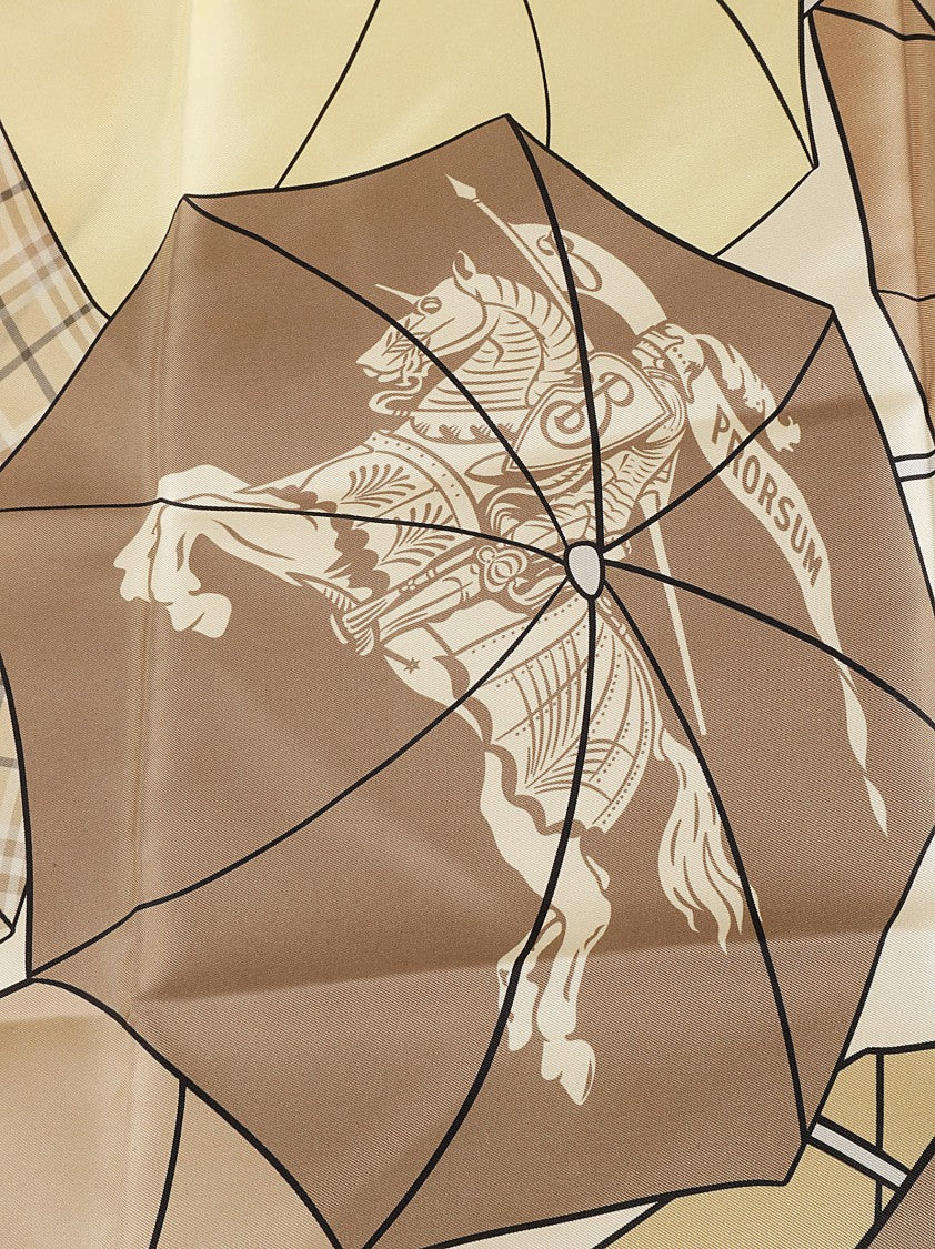 Burberry Silk Scarf With Graphic Patterns