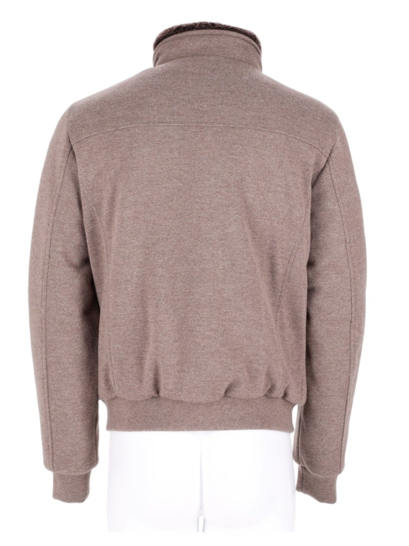 Moorer Plush High Collar Jacket With Faux Fur Lining