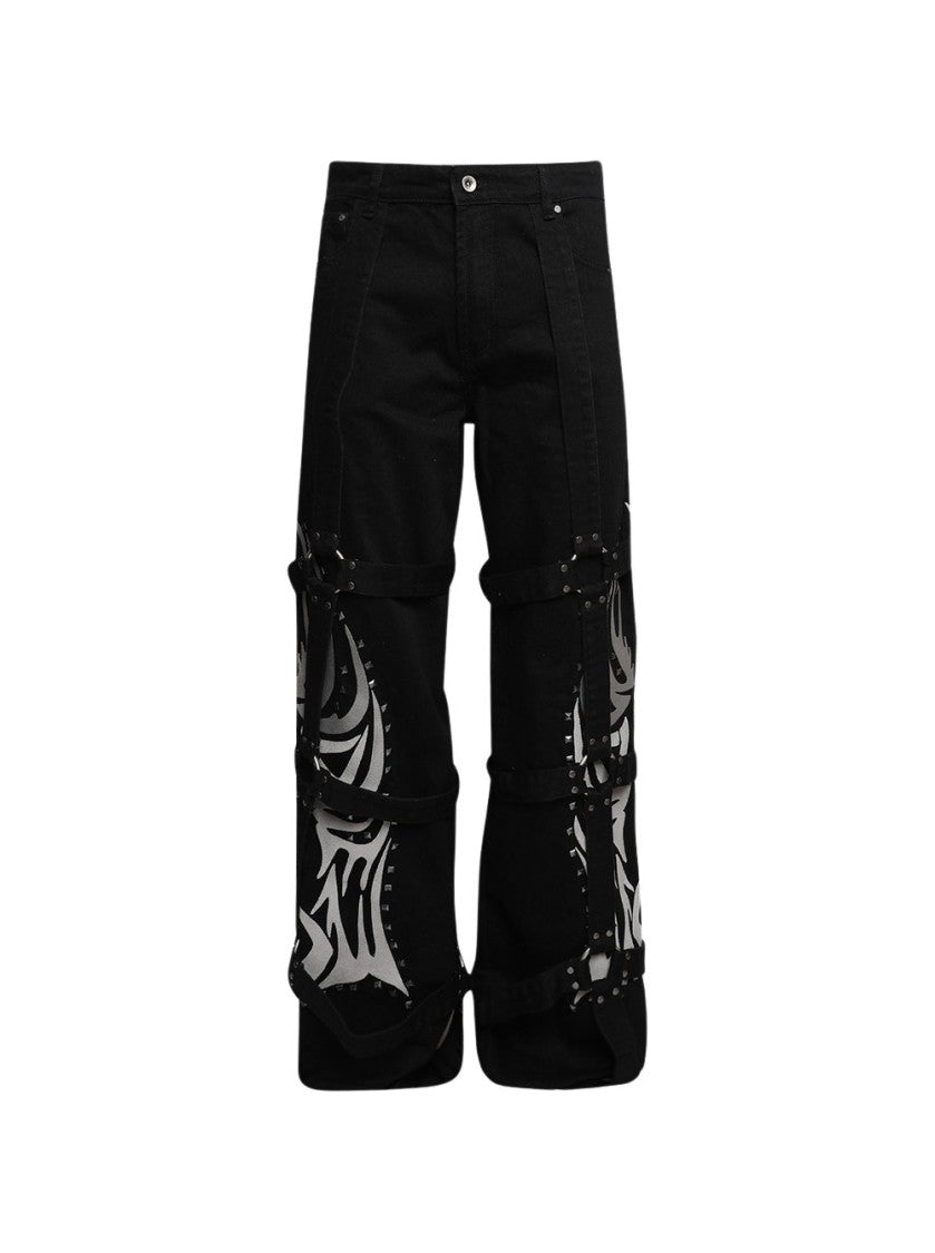Who Decides War Winged Logo Bondage Pant