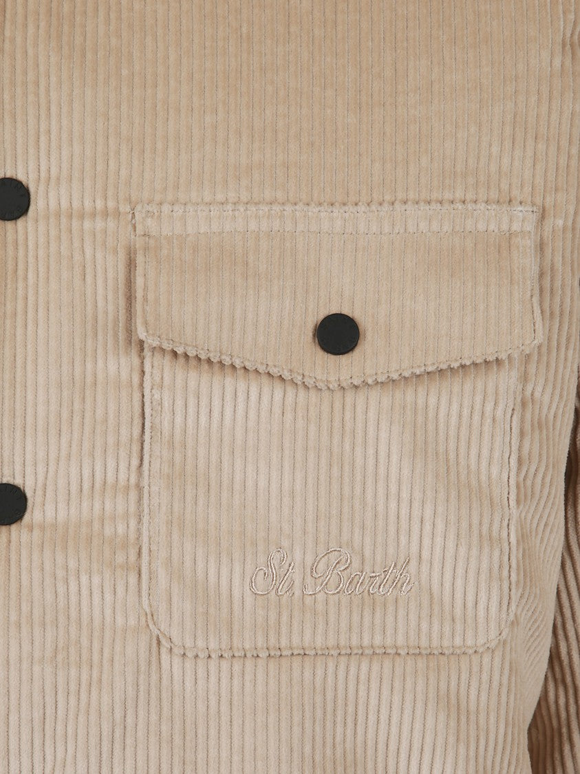 Mc2 Saint Barth Beige Corduroy Shirt