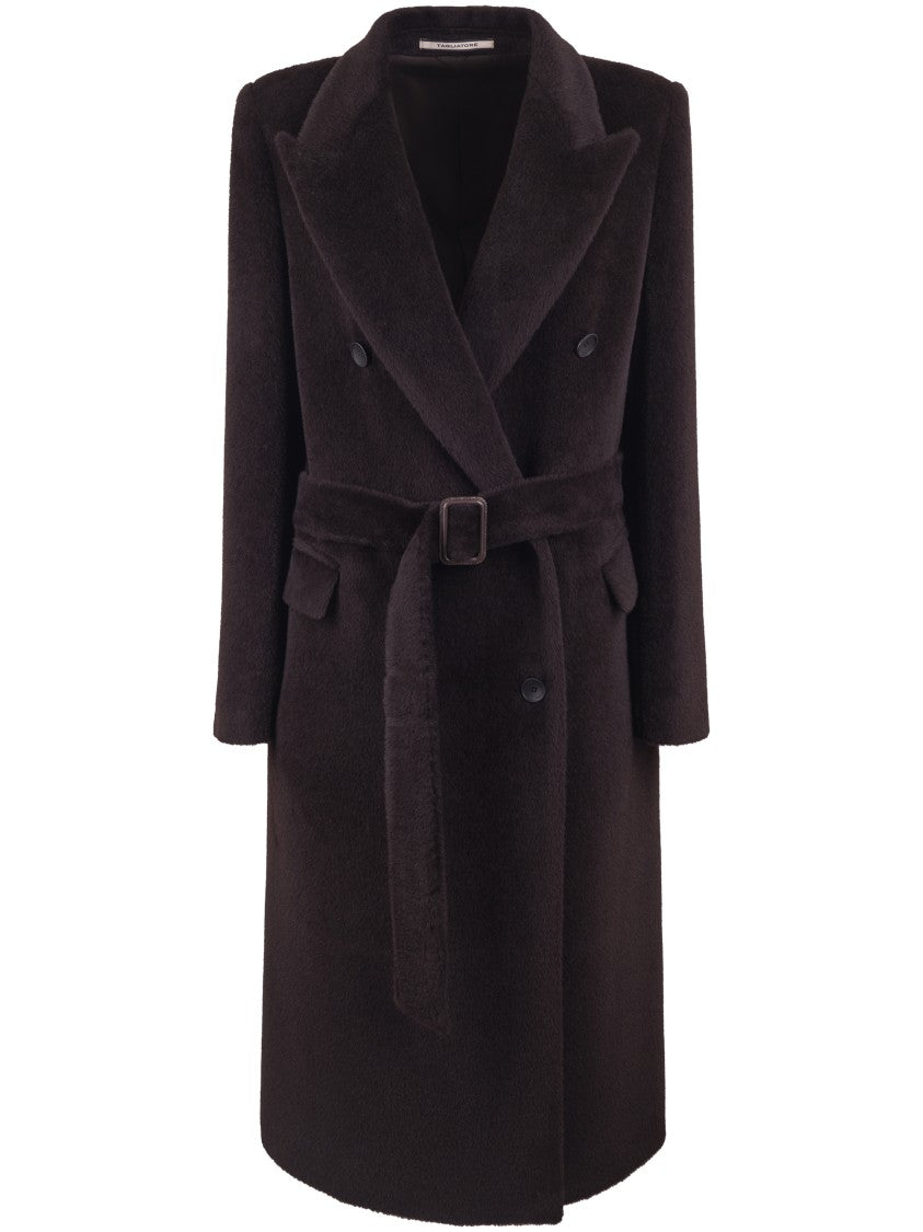 Tagliatore Warm Lined Brown Alpaca And Virgin Wool Coat