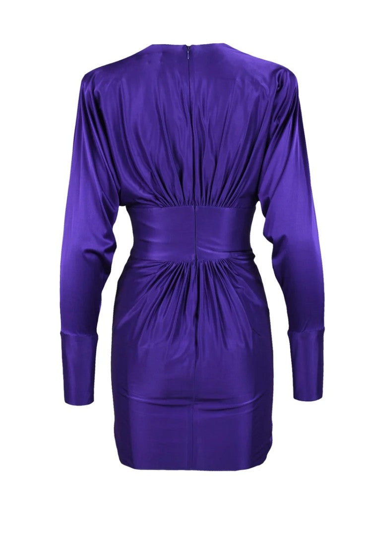 Alexandre Vauthier Short Batwing Dress - Purple