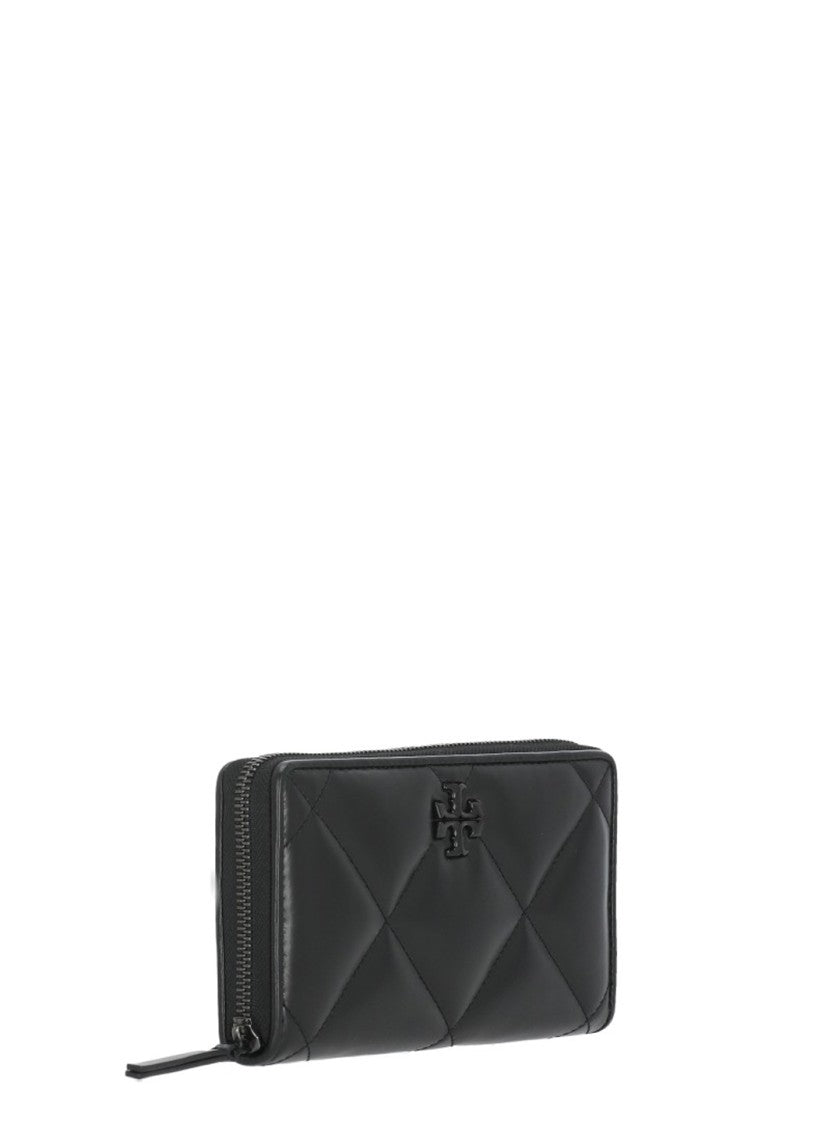 Tory Burch Black Kira Diamond Quilted Leather Wallet
