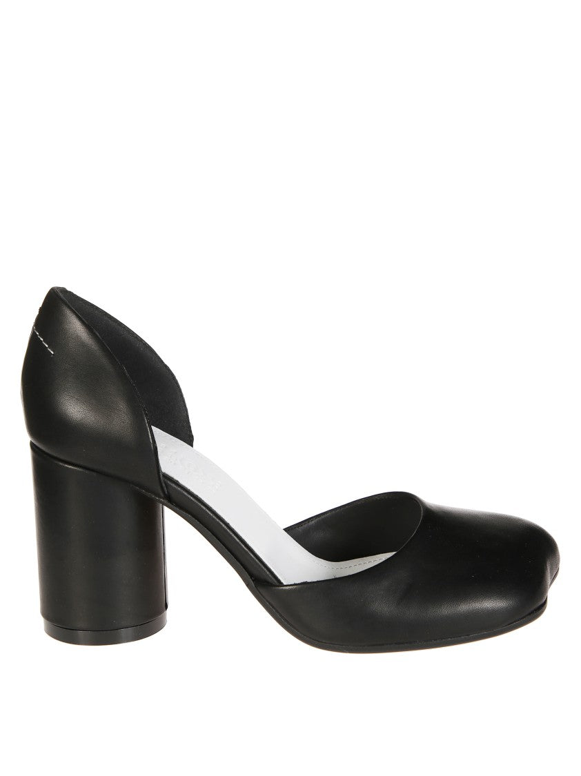 Mm6 By Maison Margiela Chunky Heel Pumps With Distinctive Cut-Out Design