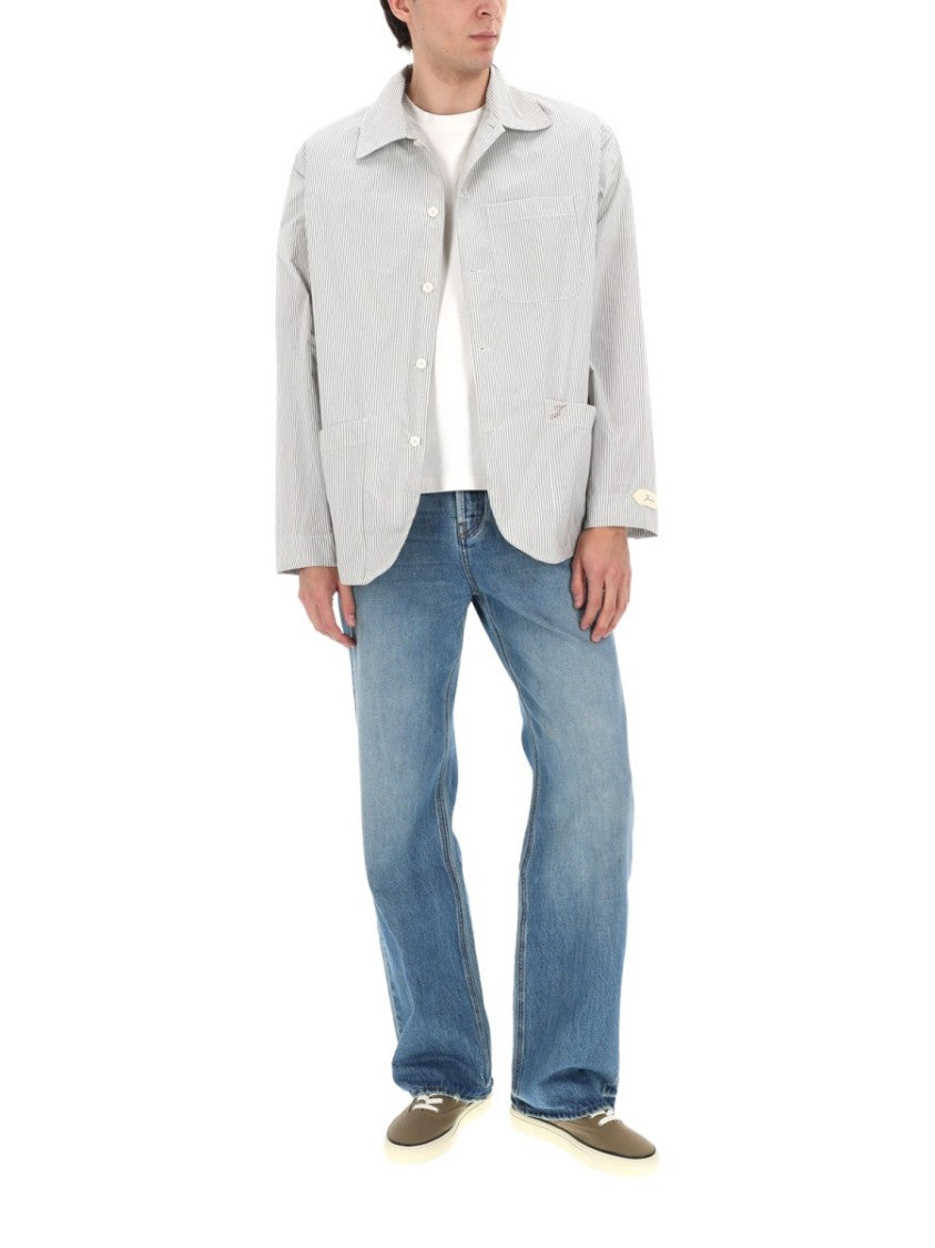 Jacquemus Neutrals La Veste Boutis Vertical Pinstripe Jacket