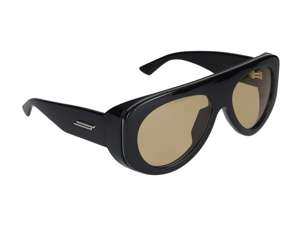 Bottega Veneta Black Warm Orange Lenses Oversized Sunglasses