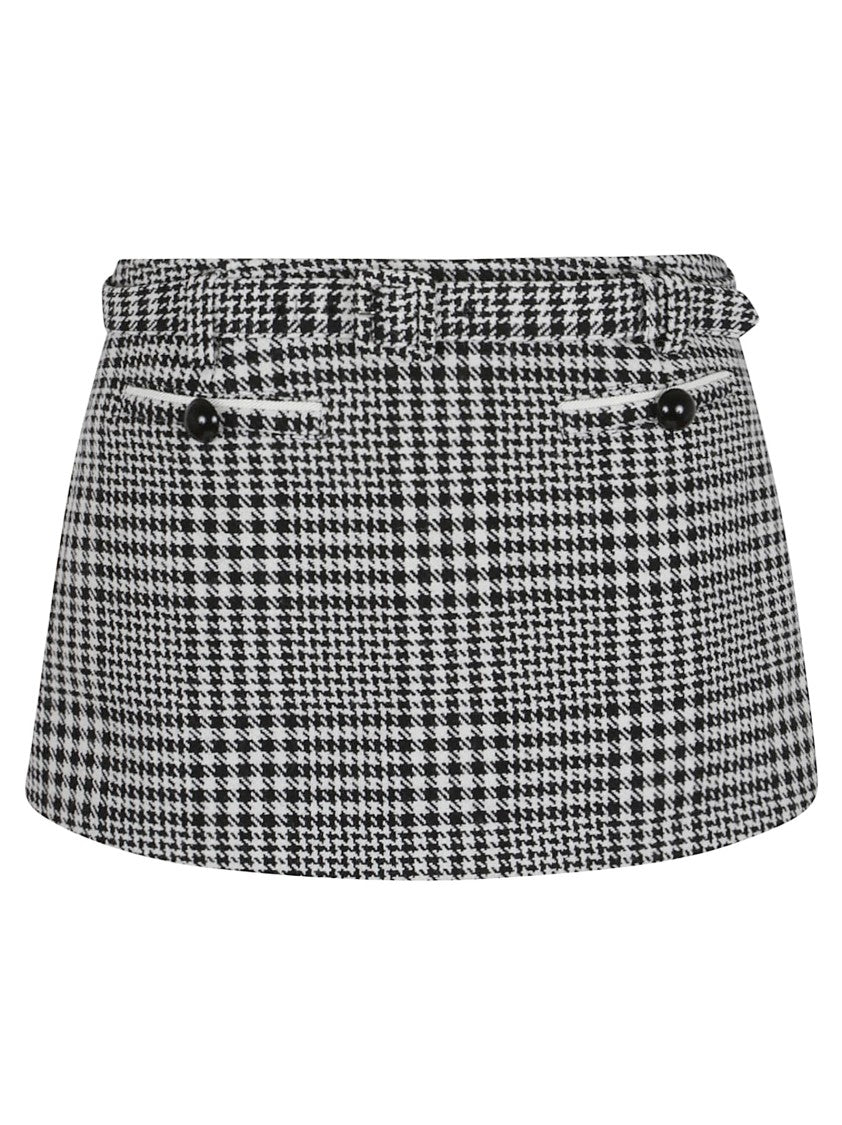 Self-Portrait Mini Skirt With Houndstooth Pattern