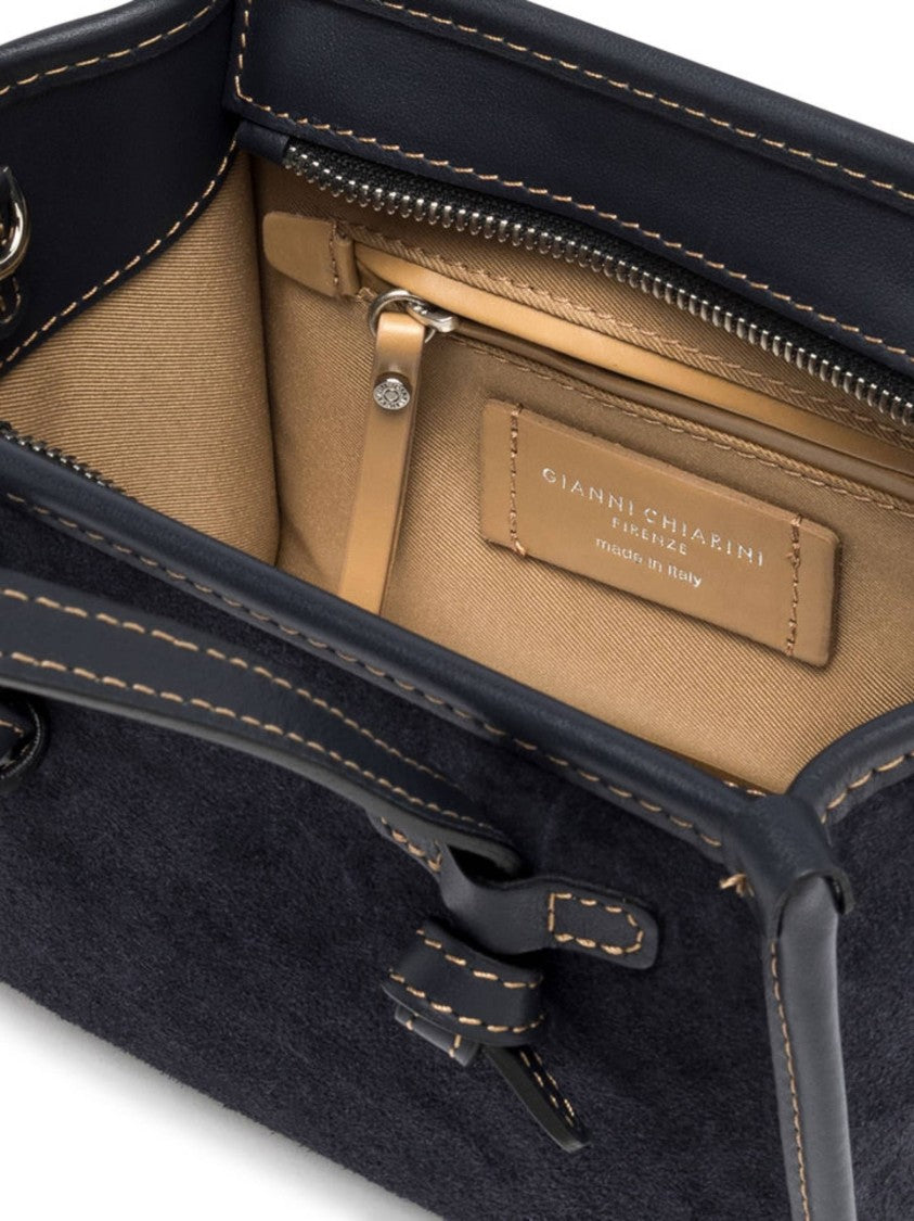 Gianni Chiarini Miss Marcella Black Suede Handbag
