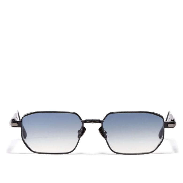 John Dalia Miles Geometric Black Sunglasses With Gradient Blue Lenses
