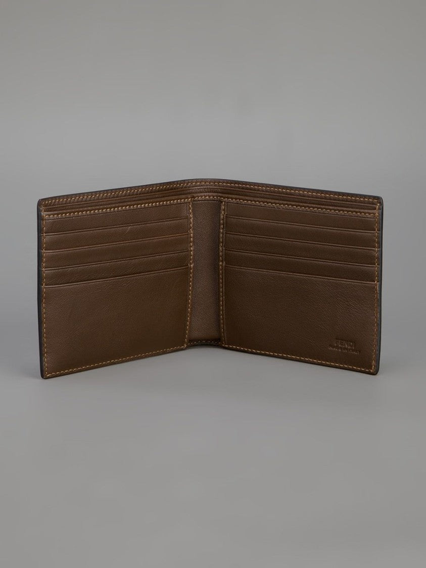 Fendi Ff Jacquard Wallet With Premium Calfskin And Signature Detailing