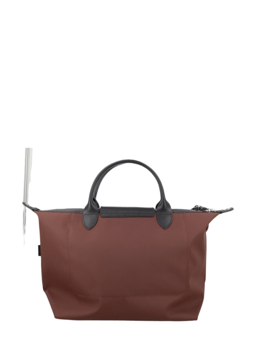 Longchamp Structured Large Polyamide Bag With Dual Handles And Flap Closure