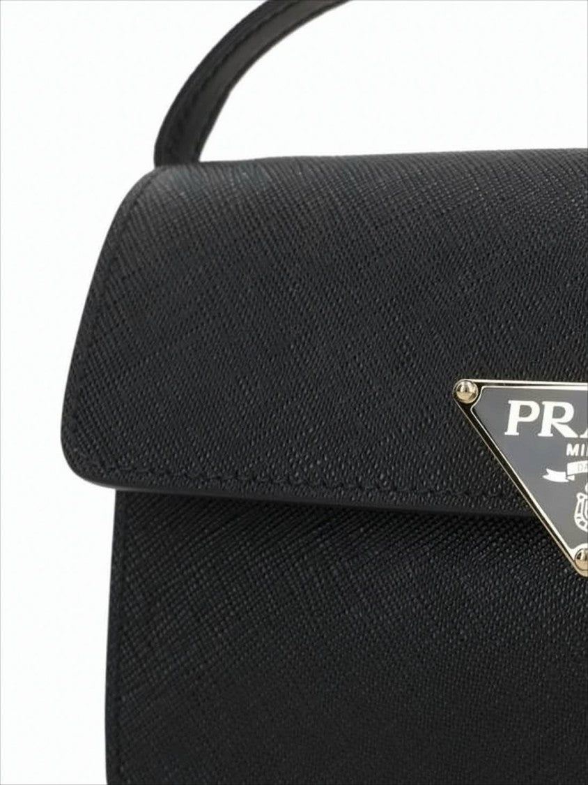 Prada Textured Calf Leather Shoulder Bag