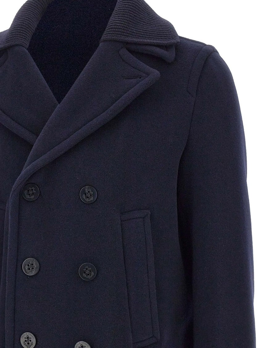 Paul & Shark Double-Breasted Wool Peacoat With Structured Silhouette