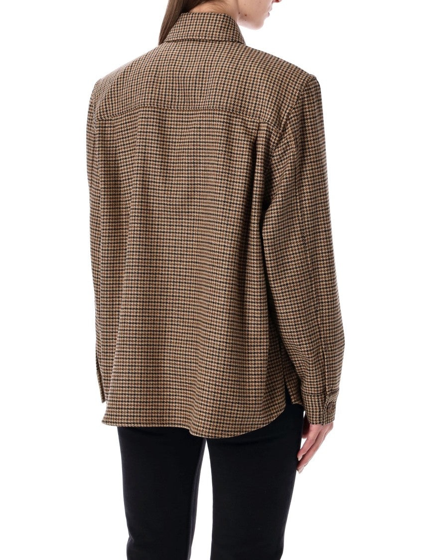 Saint Laurent Saint Laurent Puppytooth Wool Blend Overshirt