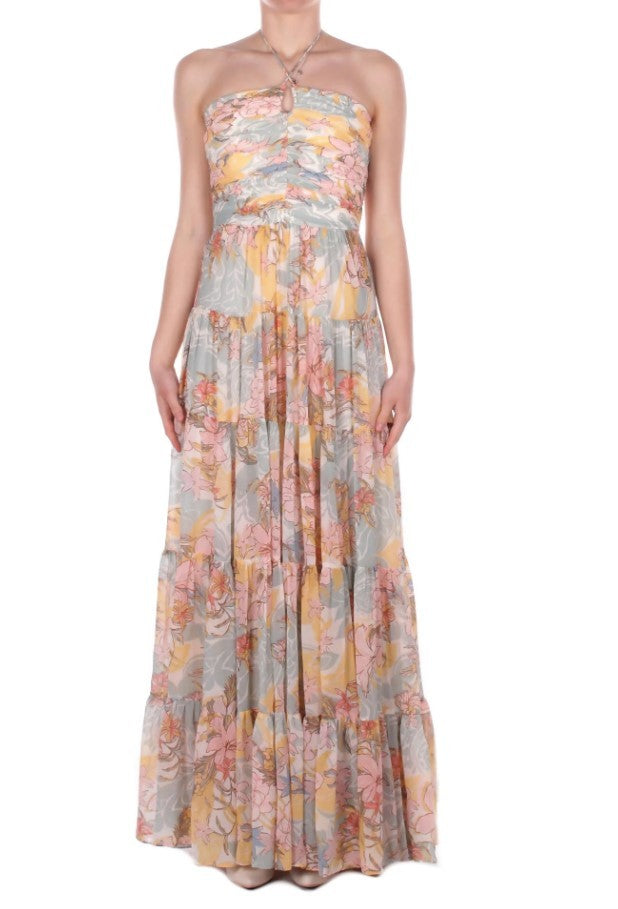 Lauren Ralph Lauren Fitted Flared Bustier Ruffled Dress