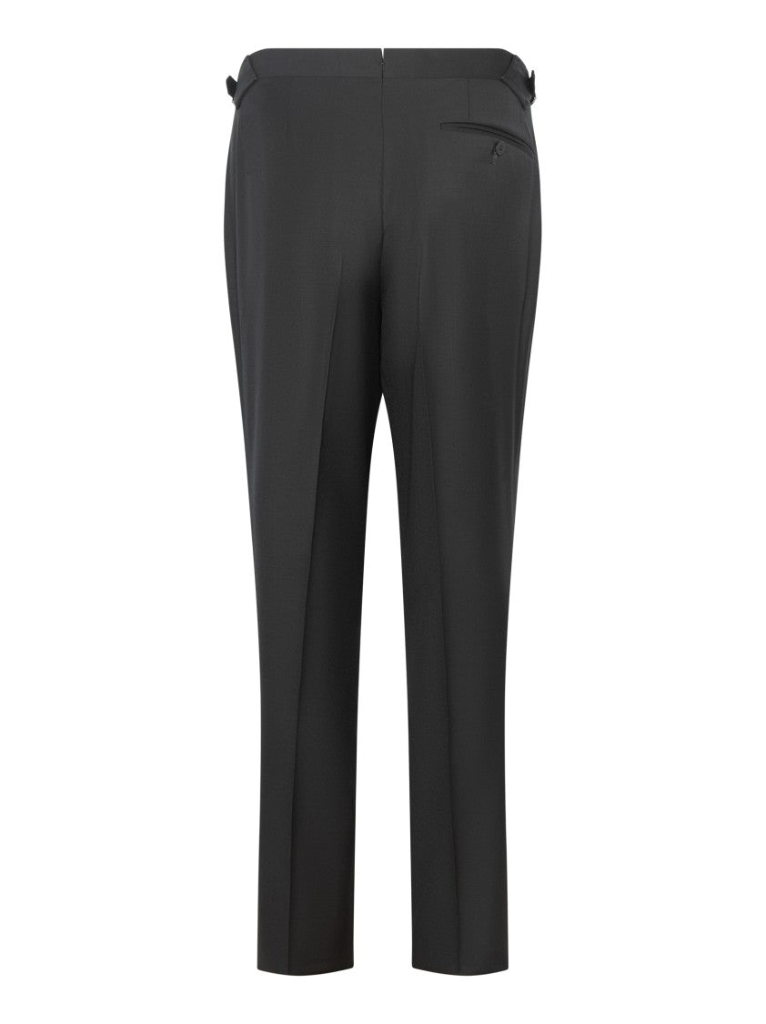 Franzese Collection Tailored Black Trousers With Adjustable Waist