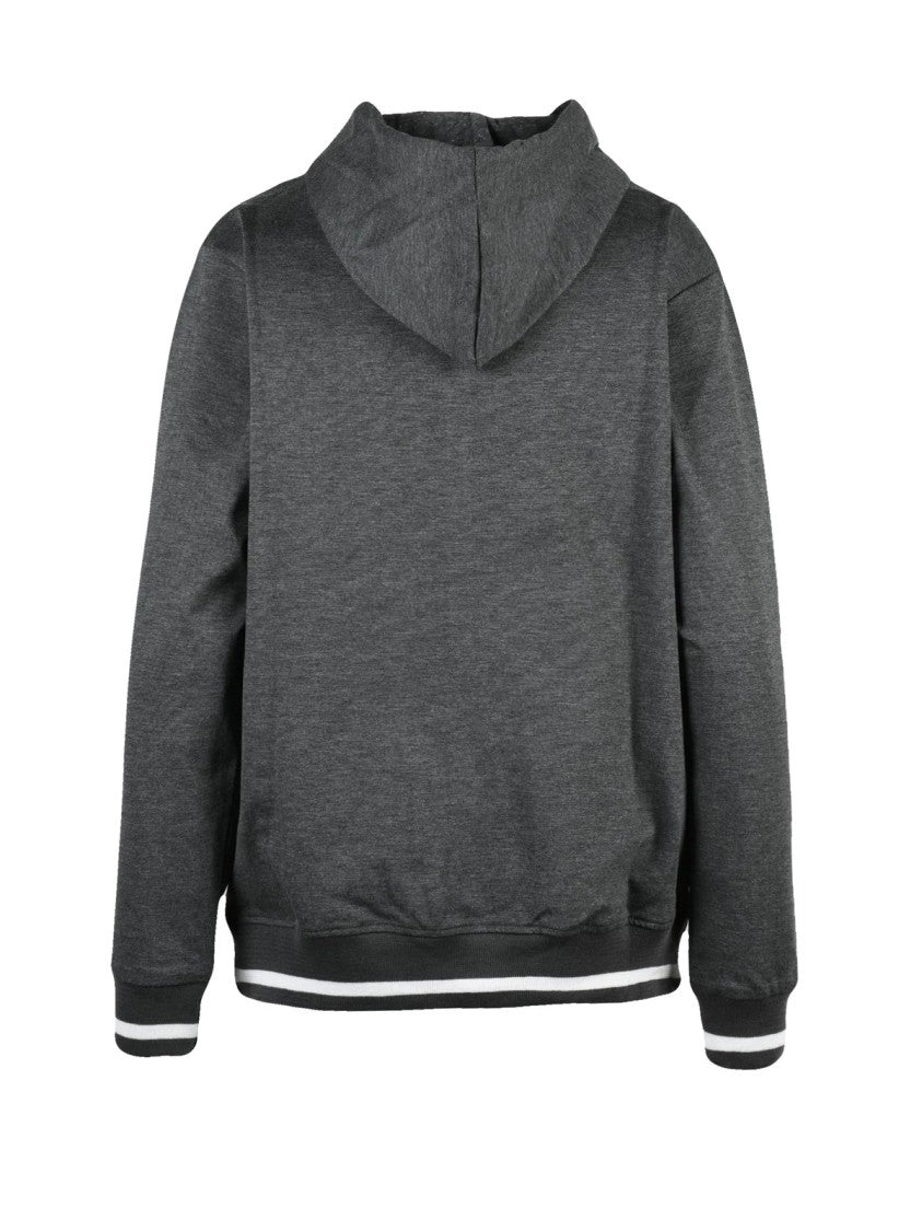Officina 36 Grey Zip-Up Viscose-Blend Hoodie