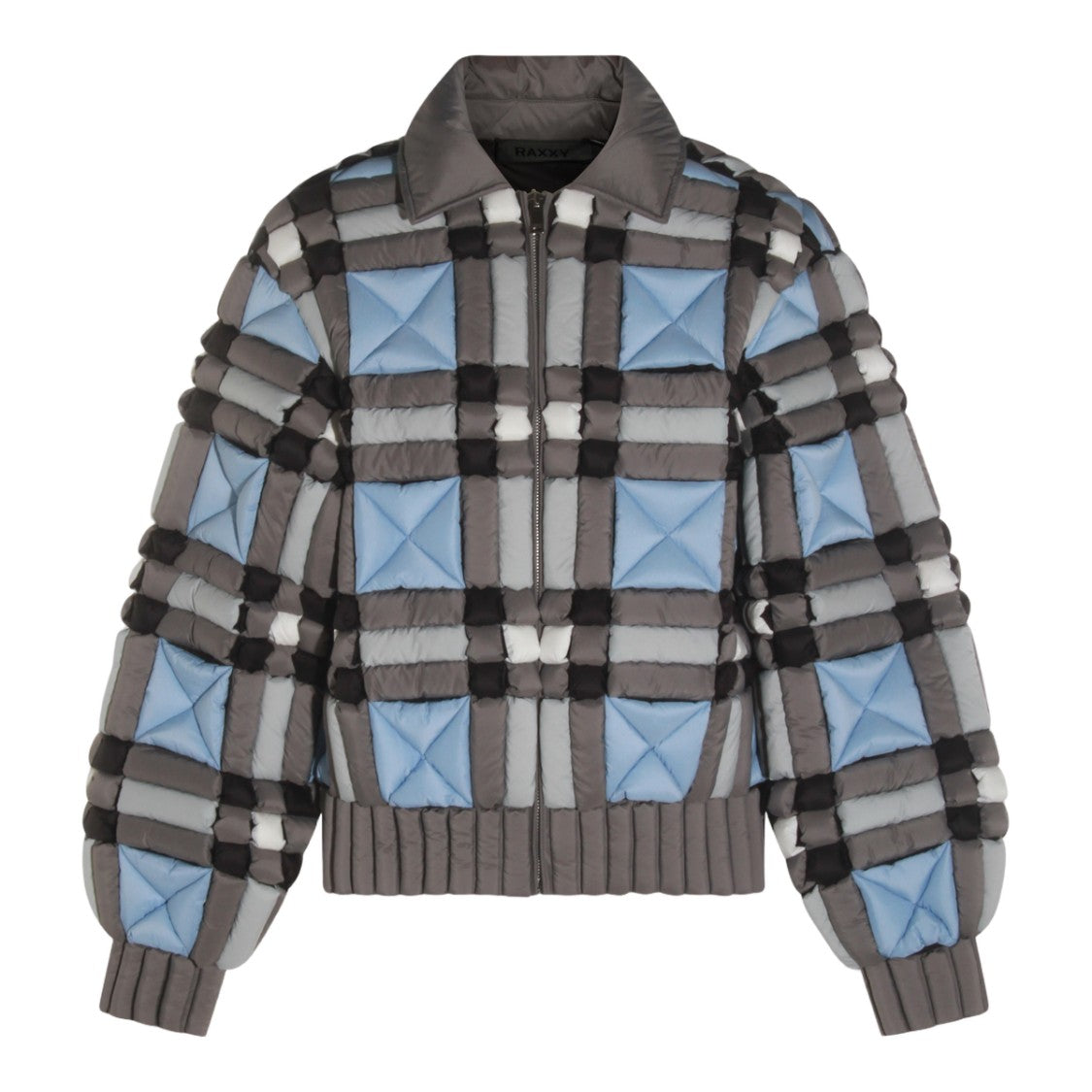 Raxxy Padded Checkered Casual Jacket With Structured Collar
