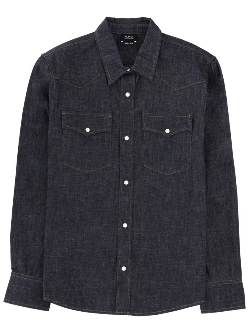 A.P.C. Black Cotton Western Straight-Cut Shirt