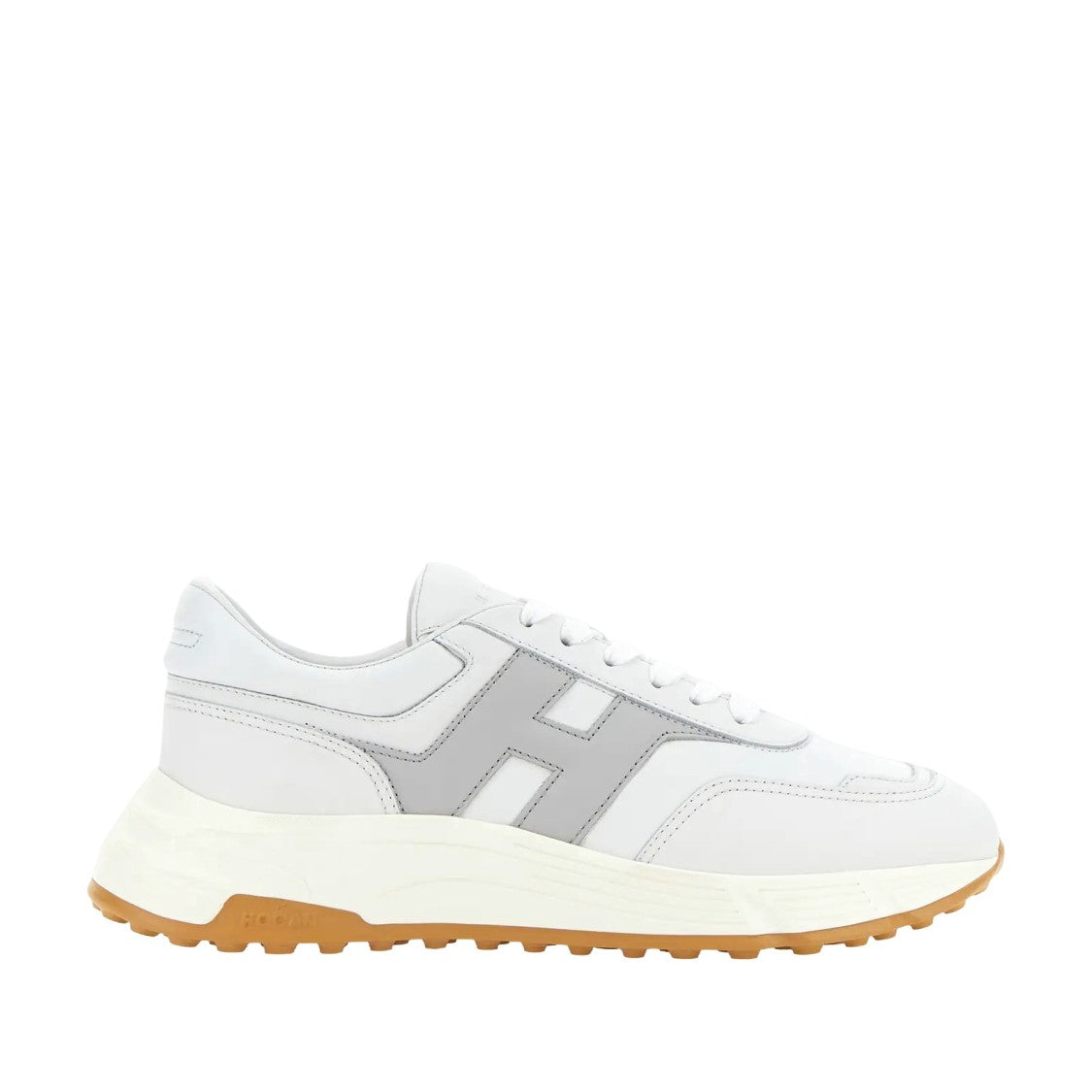 Hogan Hyperlight Allacciato H Sneakers In White Grey