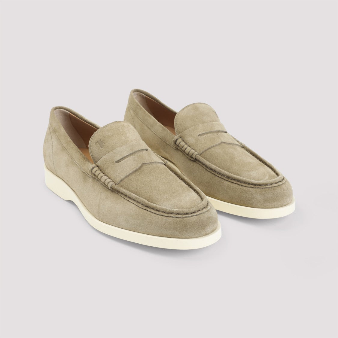 Tod's Penny Loafers In Luxe Suede With Contrasting Rubber Sole