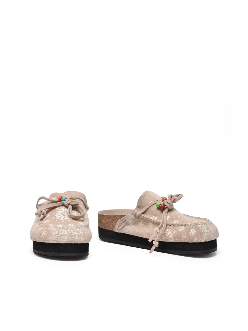 Arizona Love Beige Suede Stitch Mules