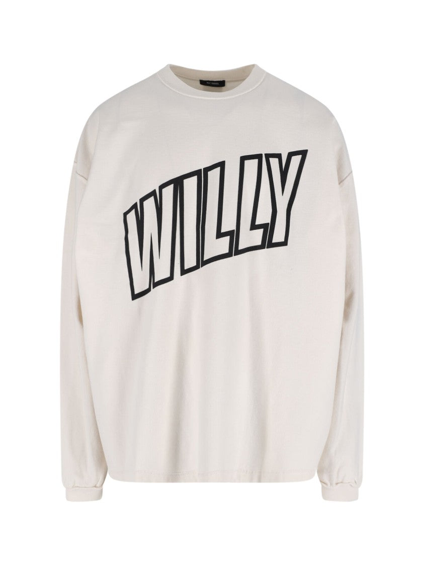 Willy Chavarria Long-Sleeved Cotton T-Shirt With Bold Logo Print