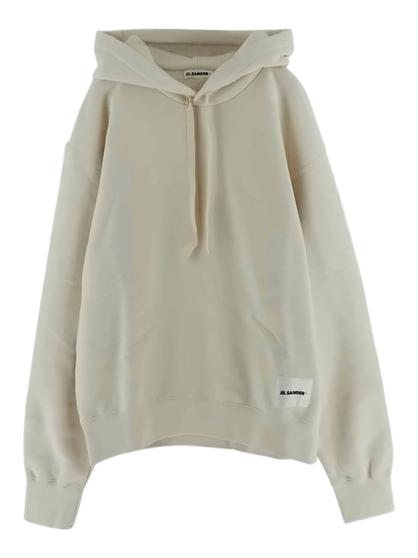 Jil Sander Relaxed Fit Cotton Hoodie With Drawstring