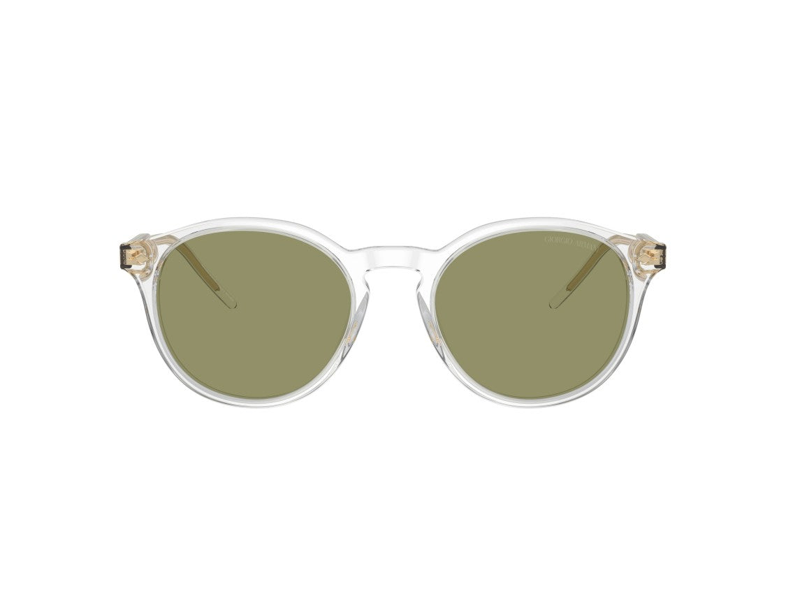 Giorgio Armani Olive Green 0Ar8211 Translucent Acetate Round Sunglasses