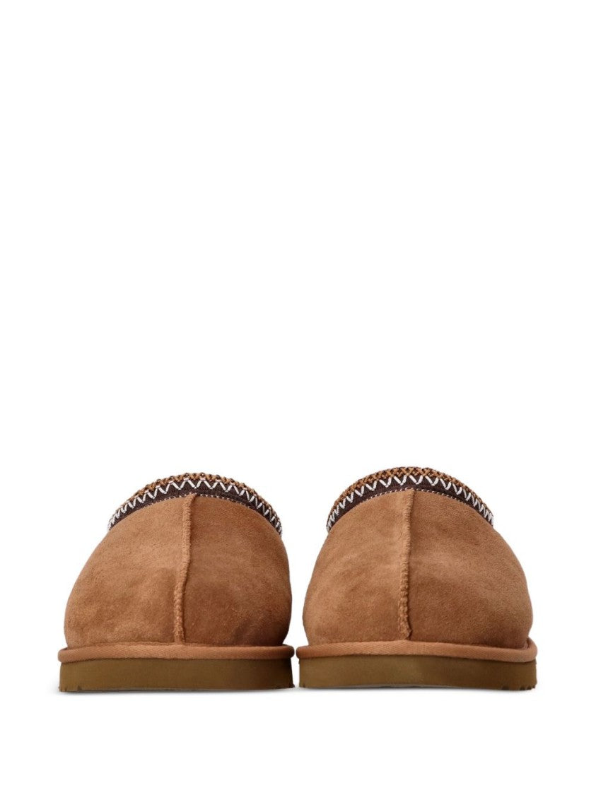 Ugg Contrasting Zigzag Stitching Suede Mules