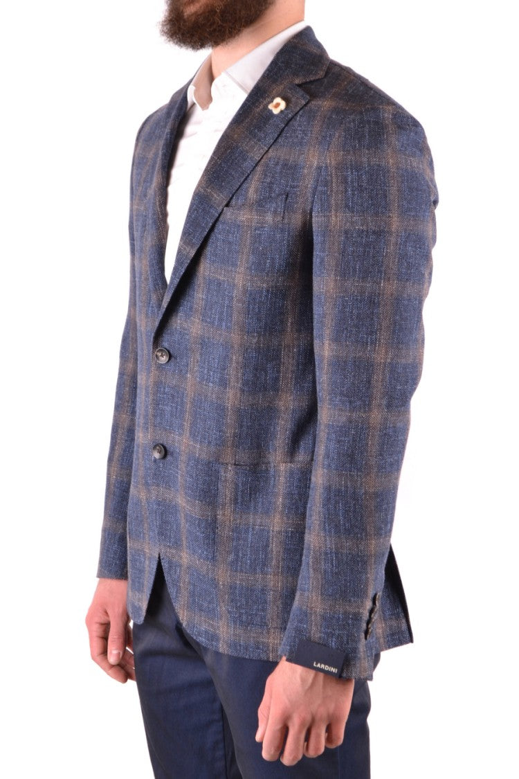 Lardini Checkered Textured Blazer With Classic Fit