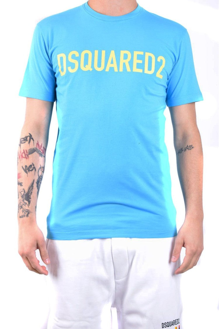 Dsquared2 Blue Cotton Print Tee