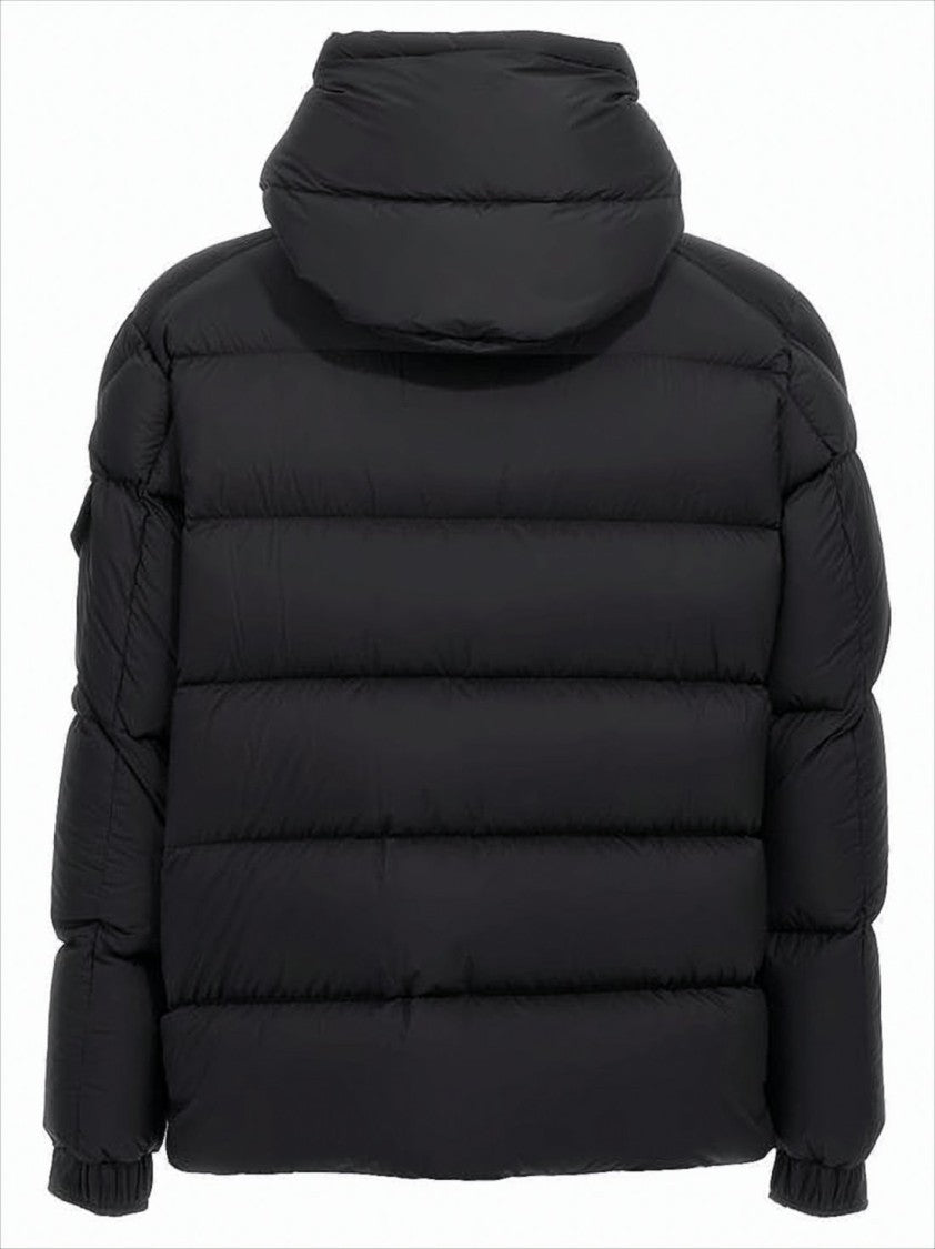 Moncler Black Padded Jacket With High Collar