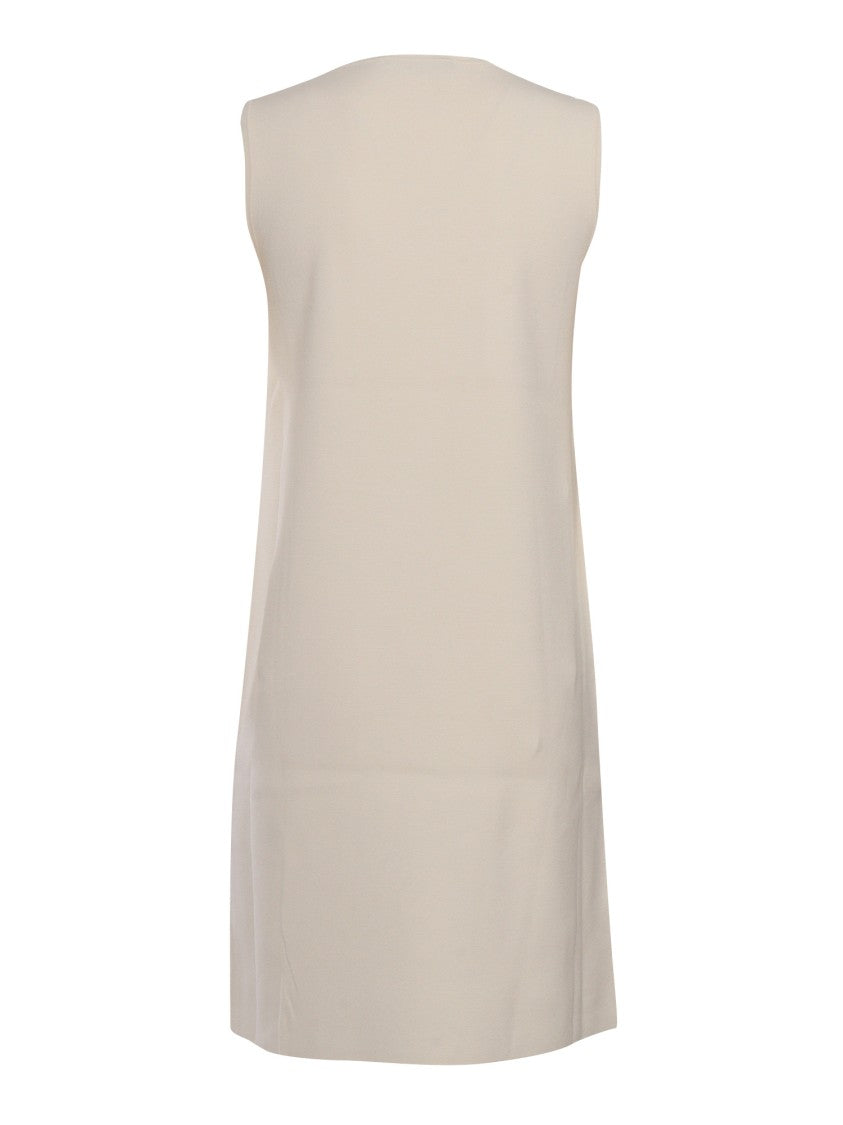 Max Mara Sleeveless Midi Knitted Dress With Front Pockets