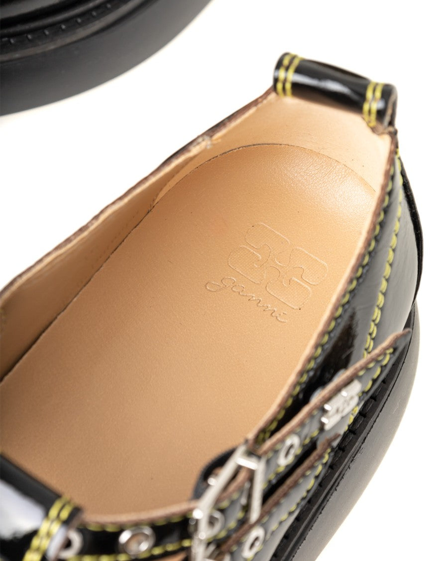 Ganni Chunky Sole Black Mary Jane Shoes